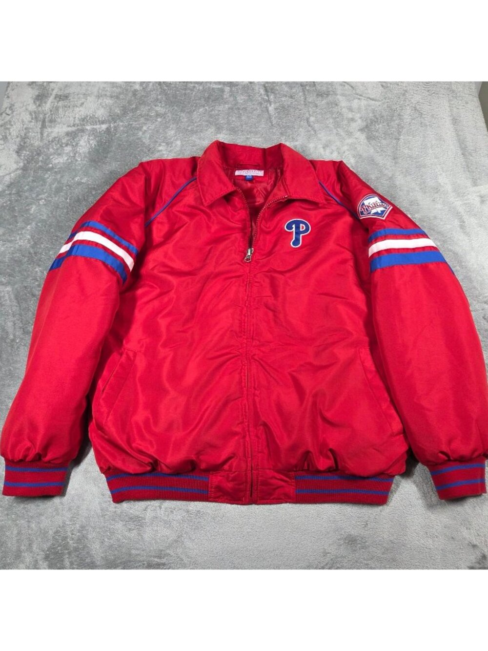 Philadelphia Phillies Jacket Mens XL Red Puffer G-III Carl Banks Full Zip Coat